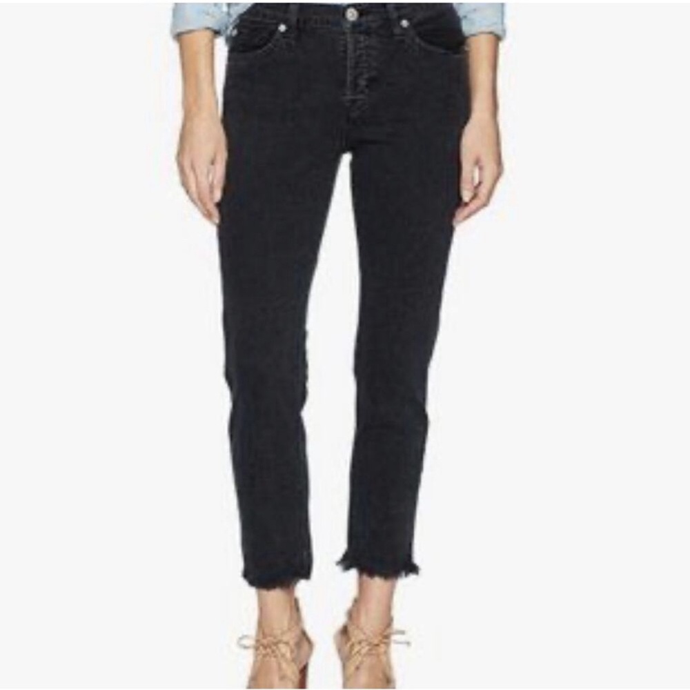 Hudson Luxe Crop Riley Relaxed color virt Straight Black Jeans 29 - Picture 1 of 9